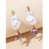Boucles D'Oreilles Pendantes Irrégulières Motif Perles Fantaisies Colorées Style Baroque - multicolor 