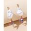 Boucles D'Oreilles Pendantes Irrégulières Motif Perles Fantaisies Colorées Style Baroque - multicolor 