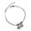 Cute Sun Elephant Charms Layered Anklet Beaded Becah Ankle Chain - SILVER REGULAR