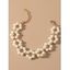Bracelet Fleur Deisgn en Fausse Perle - Blanc 