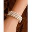 Bracelet Evidé en Fausse Perle avec Strass - Blanc 