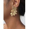 Vivid Flower Petal Alloy Trendy Earrings - GOLDEN 