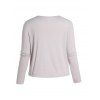 Plus Size Solid Color Cinched T-shirt Long Sleeve Round Neck Casual Curve Tee - LIGHT GRAY 4XL
