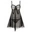 Ensemble Deux Pièces de Lingerie Evidée en Maille Transparente à Frange - Noir ONE SIZE