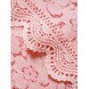 Flower Lace Panel Tank Top Plain Color V Neck Scalloped Casual Tank Top - LIGHT PINK 2XL