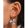 Boucles D'Oreilles Pendantes Élégantes Motif Fleur Colorée - multicolor 