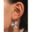 Boucles D'Oreilles Pendantes Élégantes Motif Fleur Colorée - multicolor 