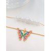 Collier Tendance à Plusieurs Branches Motif Papillon Coloré en Perles Fantaisies - multicolor 