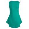 Contrasting Colorblock Flower Lace Panel Cowl Neck Asymmetric Tank Top - GREEN S