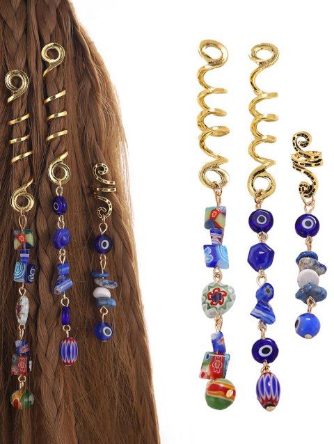 Ethnic Style Hanging Pendant Snake Braided Hair Rings