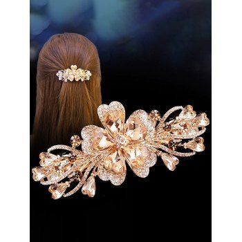 

Artificial Crystal Flower Bowknot Hair Clip, Multicolor a