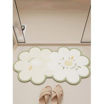 

Blossom Flower Print Anti Skid Bathroom Decor Floor Area Rug, Multicolor