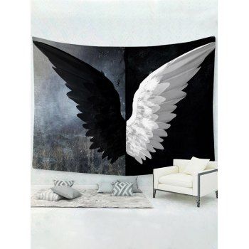 

Two Tone Color Wings Tapestry Hanging Wall Home Decor, Black
