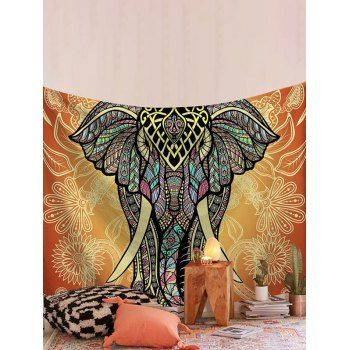 

Tribal Flower Elephant Print Hanging Home Decor Wall Tapestry, Multicolor