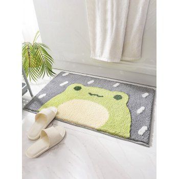 

Cute Frog Pattern Decorative Non Slip Absorbent Bathroom Door Mat, Multicolor