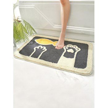 

Colorblock Fish Claw Pattern Absorbent Non Slip Bathroom Door Mat, Dark gray