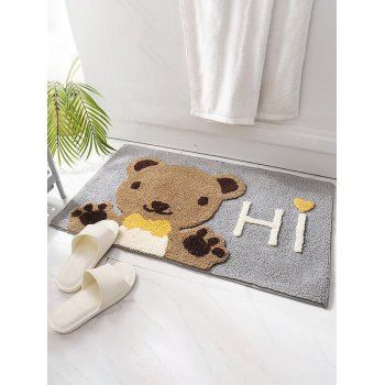 

Cute Bear Letter Pattern Anti Skid Absorbent Bathroom Door Mat, Multicolor