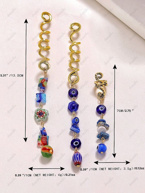 Anneaux Éthniques en Forme de Serpent - Bleu 