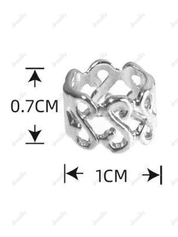 10 Pièces Extensions de Cheveux Tressées à Sculpture Creuse pour Cheveux - Argent 