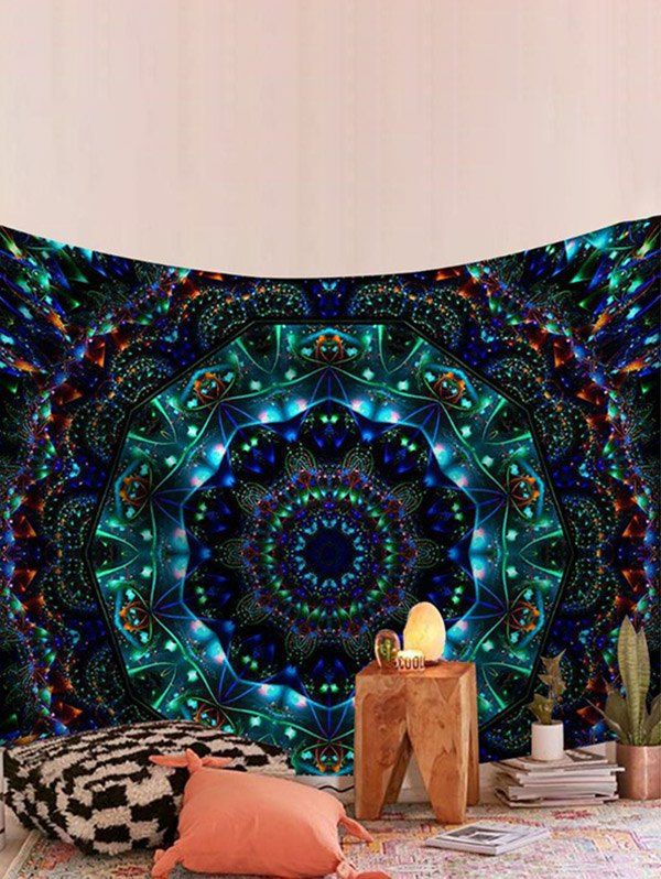 Tribal Flower Print Home Decor Hanging Wall Tapestry - multicolor 150 CM X 130 CM