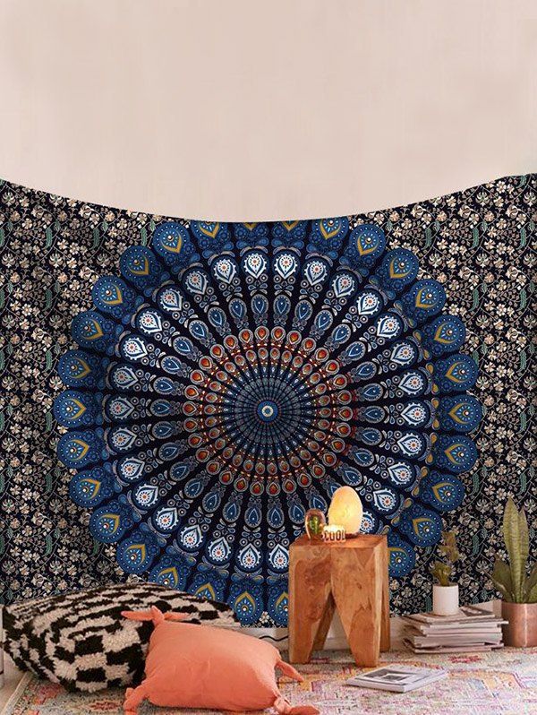 Ethnic Tribal Floral Print Haning Home Decor Wall Tapestry - multicolor 150 CM X 130 CM