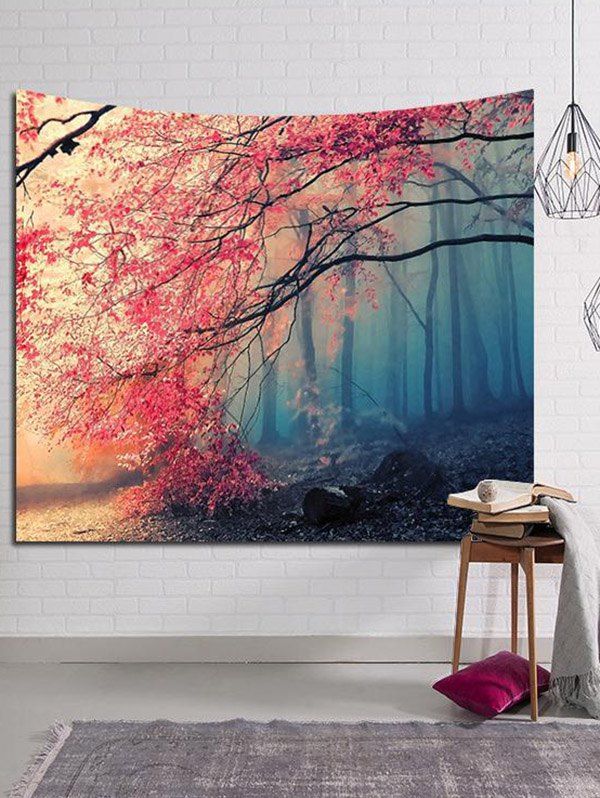 Forest Tree Landscape Print Home Decor Hanging Wall Tapestry - multicolor 150 CM X 130 CM