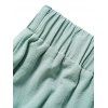 Pantalon Long Pastel Ceinturé à Taille Haute Élastique - Vert clair L