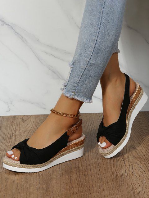 Cut Out Buckle Strap Backless Beach Platform Sandals