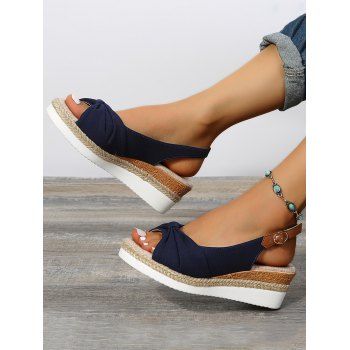 

Cut Out Buckle Strap Backless Beach Platform Sandals, Blue