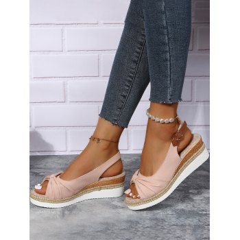 

Cut Out Buckle Strap Backless Beach Platform Sandals, Pink