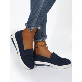 

Breathable Slip On Casual Sport Flat Shoes, Deep blue