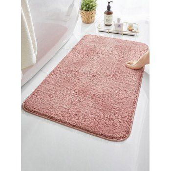 

Solid Color Thickened Non-slip Decorative Absorbent Bathroom Door Mat Toilet Door Area Rug, Light pink