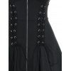 Robe Mouchoir Gothique Zippée en Avant à Bretelle Ajustable à Taille Empire avec Œillet - Noir M