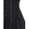 Robe Mouchoir Gothique Zippée en Avant à Bretelle Ajustable à Taille Empire avec Œillet - Noir XXL