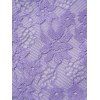 Robe Plissée Asymétrique Fleur en Dentelle à Taille Haute à Col Plongeant - Violet clair S