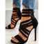 Lattice Strap Cut Out Plain Color High Heels Outdoor Sandals - BLACK EU 43