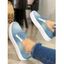 Slip On Casual Sport Canvas Flat Shoes - Bleu de Ciel EU 39