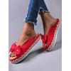 Bowknot Slip On Casual Slippers - Rouge EU 36