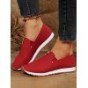 Colorblock Zip Front Slip On Casual Sport Shoes - Rouge EU 39