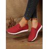 Colorblock Zip Front Slip On Casual Sport Shoes - Rouge EU 36