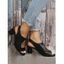 Plain Color Cut Out Chunky Heels Outdoor Sandals - Noir EU 37