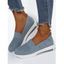 Breathable Slip On Casual Sport Flat Shoes - Bleu profond EU 38