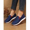 Colorblock Zip Front Slip On Casual Sport Shoes - Bleu profond EU 42