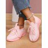 Letter Lace Up Two Tone Color Casual Shoes - PINK EU 43