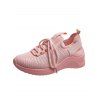 Letter Lace Up Two Tone Color Casual Shoes - PINK EU 43