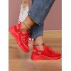 Letter Lace Up Two Tone Color Casual Shoes - RED EU 43