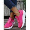 Rose Letter Geometric Lace Up Casual Shoes - Rouge Rose EU 39