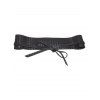 Punk Style Belt Plaid Pattern Bowknot Tied Front PU Wide Belt - BLACK 