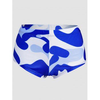 

Camo Swim Shorts Printed Elastic Waist Ruched Beach Swim Shorts, Multicolor a