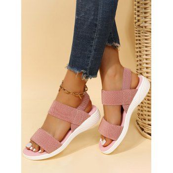 

Open Toe Slip On Flat Platform Outdoor Sandals, Pink